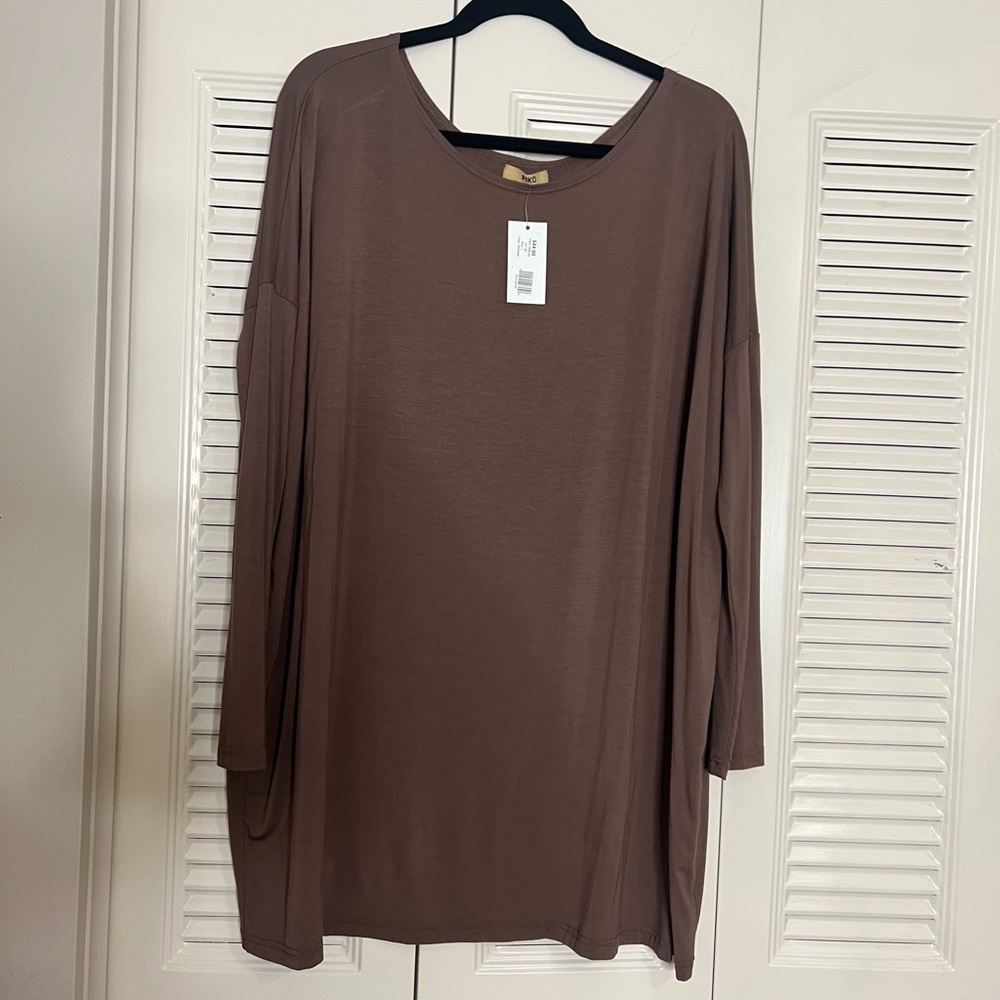 Piko Dress D2194 Brown Long Sleeve